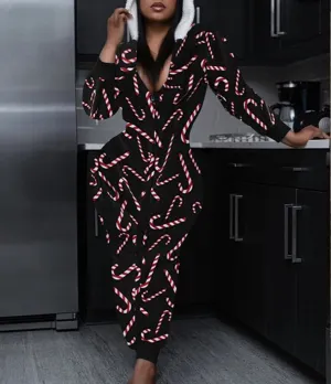 Candy Cane Onesie Pajamas