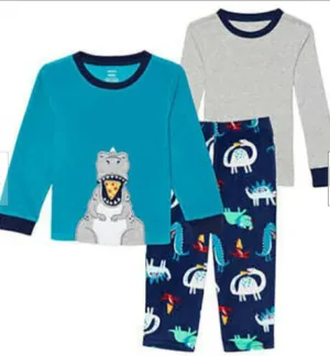 Carter's Toddler Boys 3-piece Fleece PJs Pajamas Sleep Set (Blue Dinosaur,)