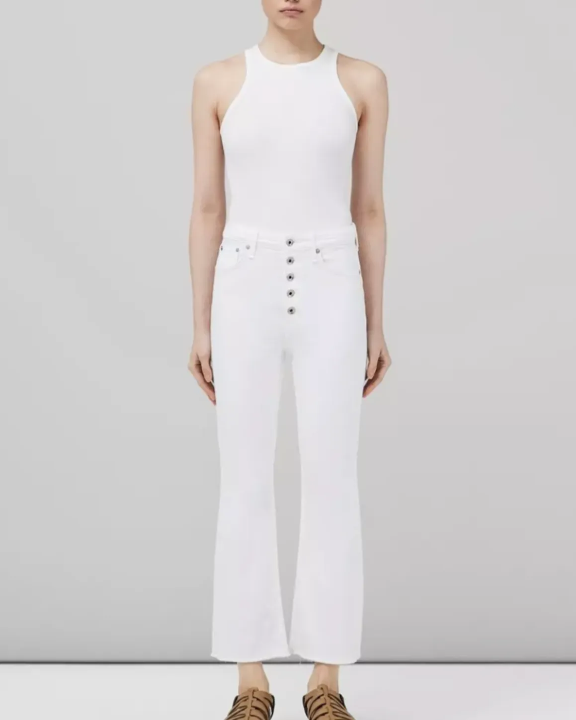 Casey High-Rise Ankle Flare | Optic White