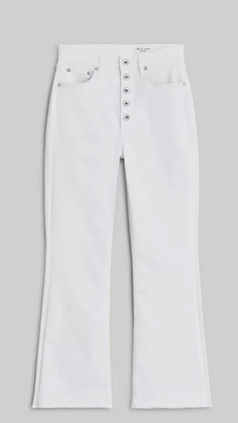 Casey High-Rise Ankle Flare | Optic White