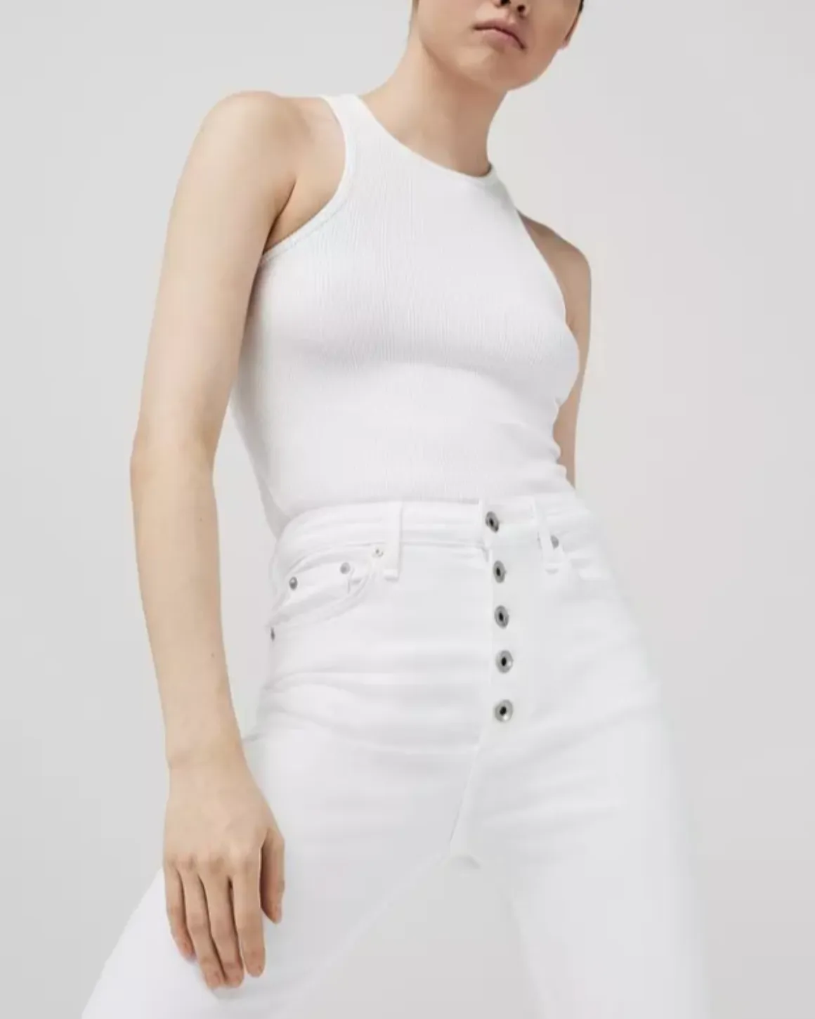 Casey High-Rise Ankle Flare | Optic White