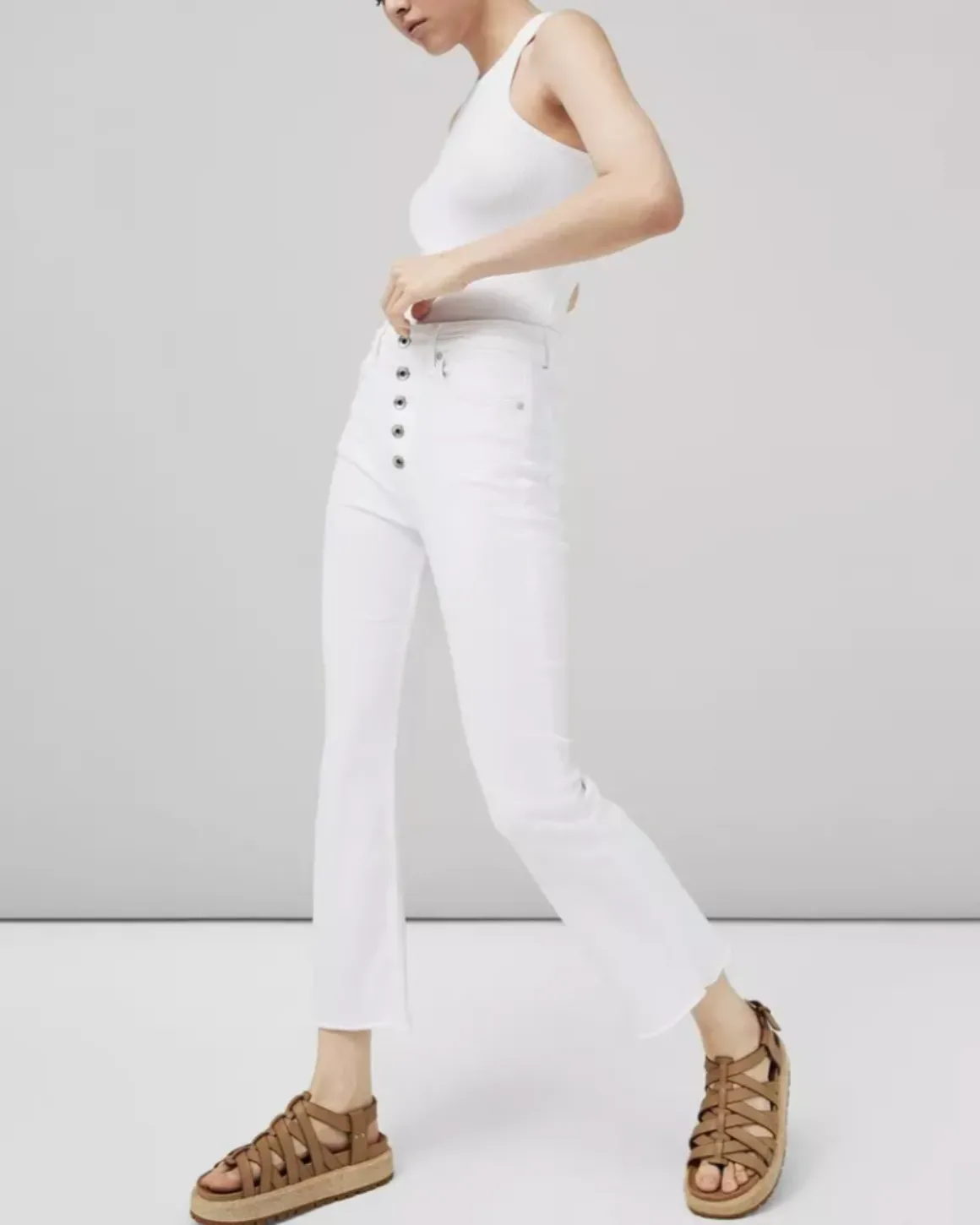 Casey High-Rise Ankle Flare | Optic White