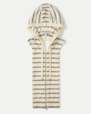 Cashmere Hoodie Dickey in Ivory/Heather Grey