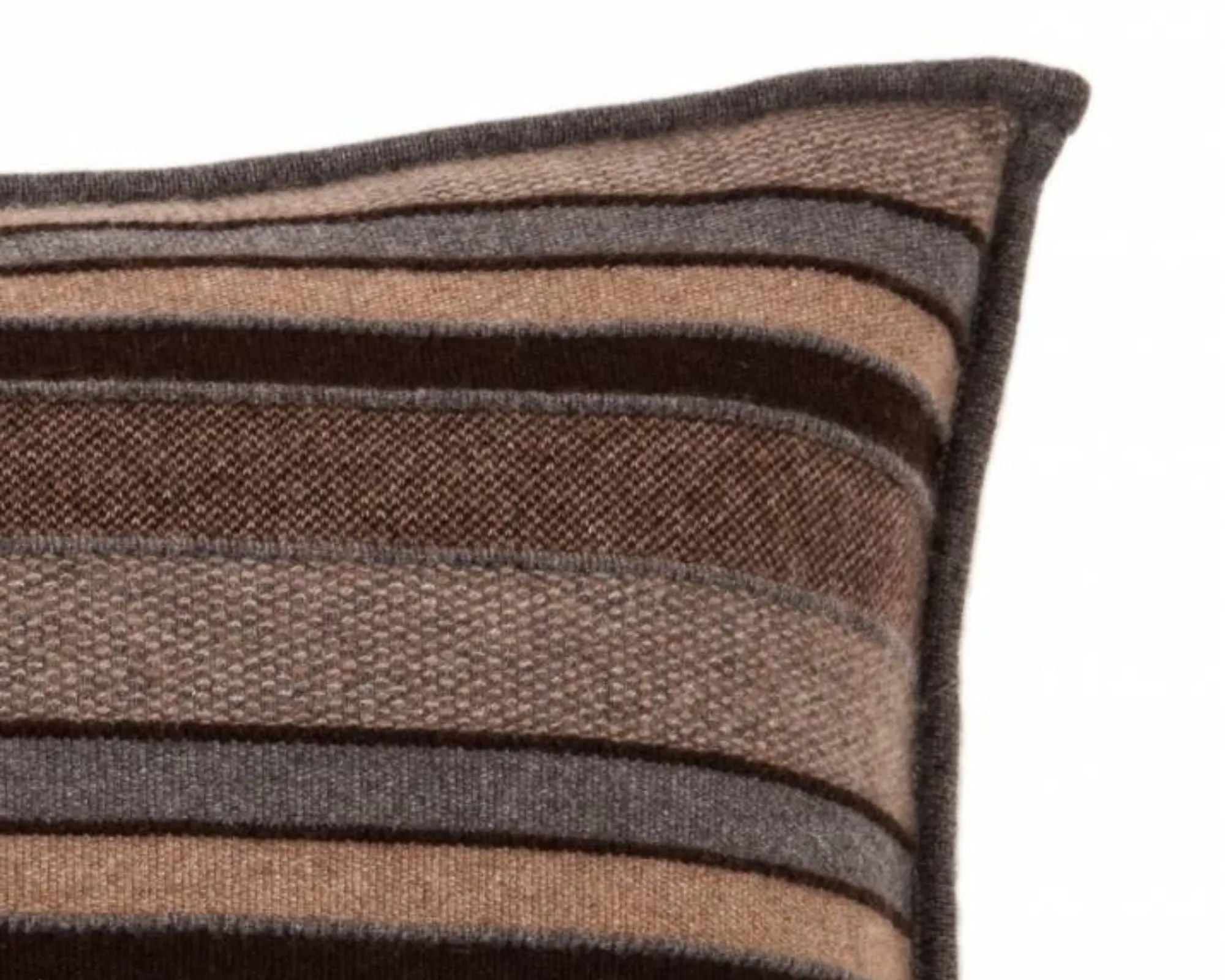 Cashmere Kent Jacquard Pillow - Anthracite, Taupe, Chocolate