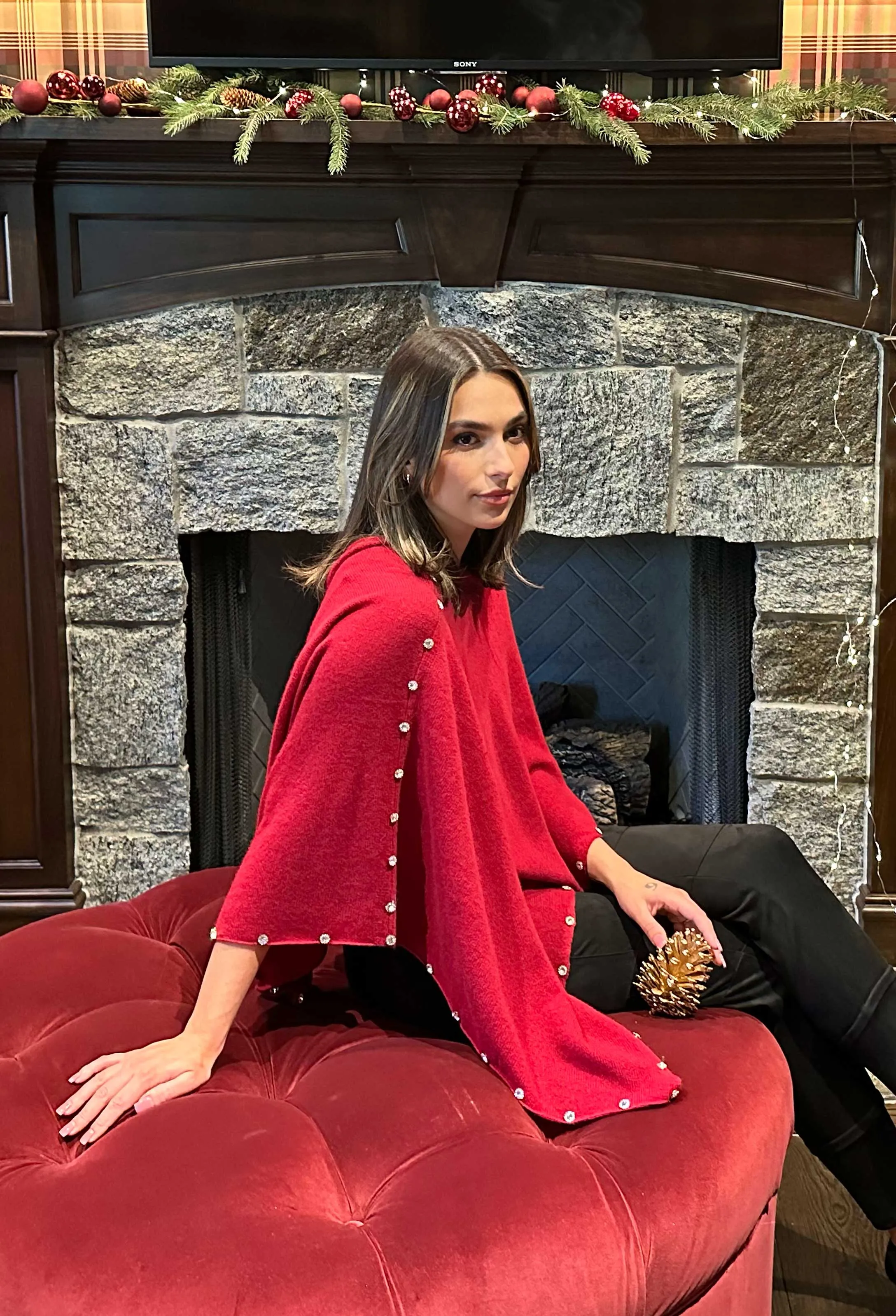Cashmere Rhinestone Dress Topper