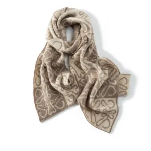 Cashmere Scarf With Abstract Pattern Long Cashmere Wrap Scarves