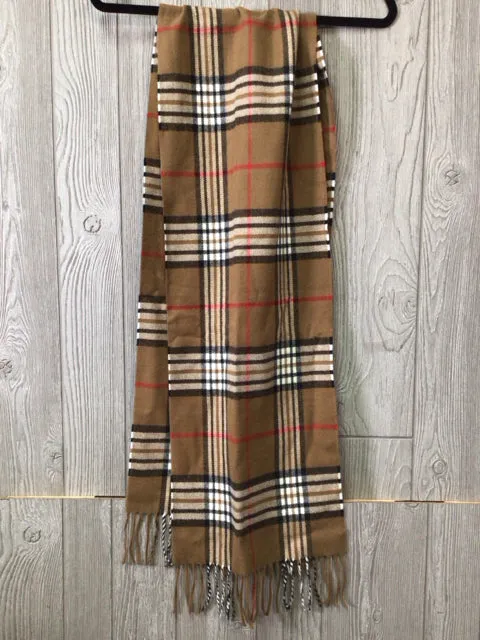 Cashmere Touch Tan Plaid Cashmere Scarf