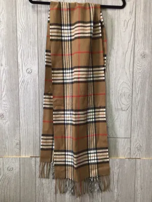 Cashmere Touch Tan Plaid Cashmere Scarf