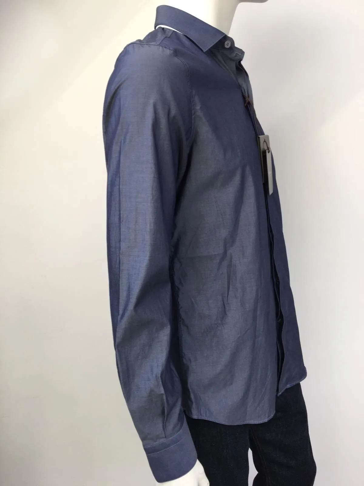 Chambray Slim Collar Shirt