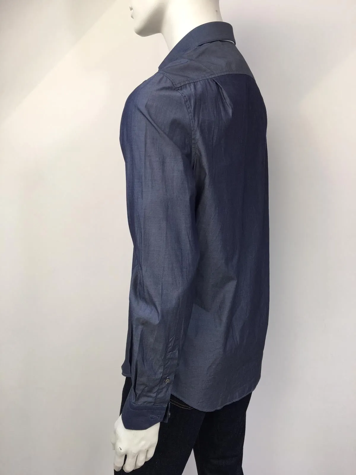 Chambray Slim Collar Shirt