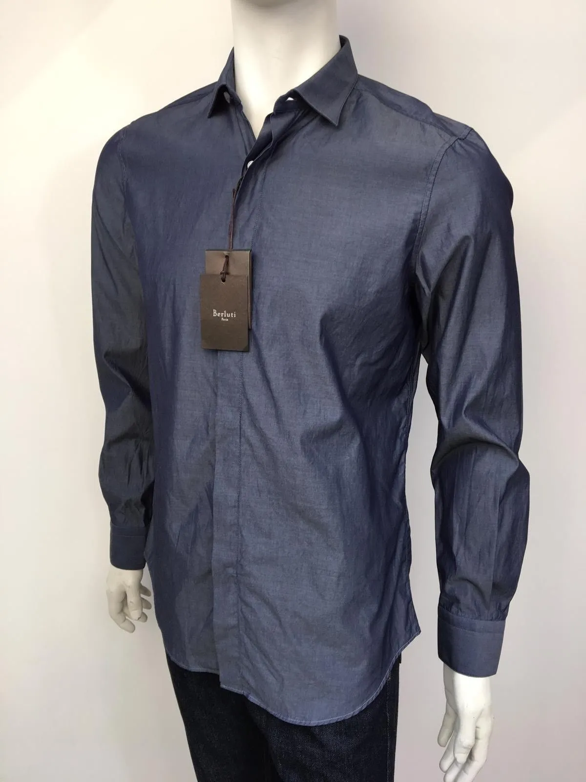 Chambray Slim Collar Shirt
