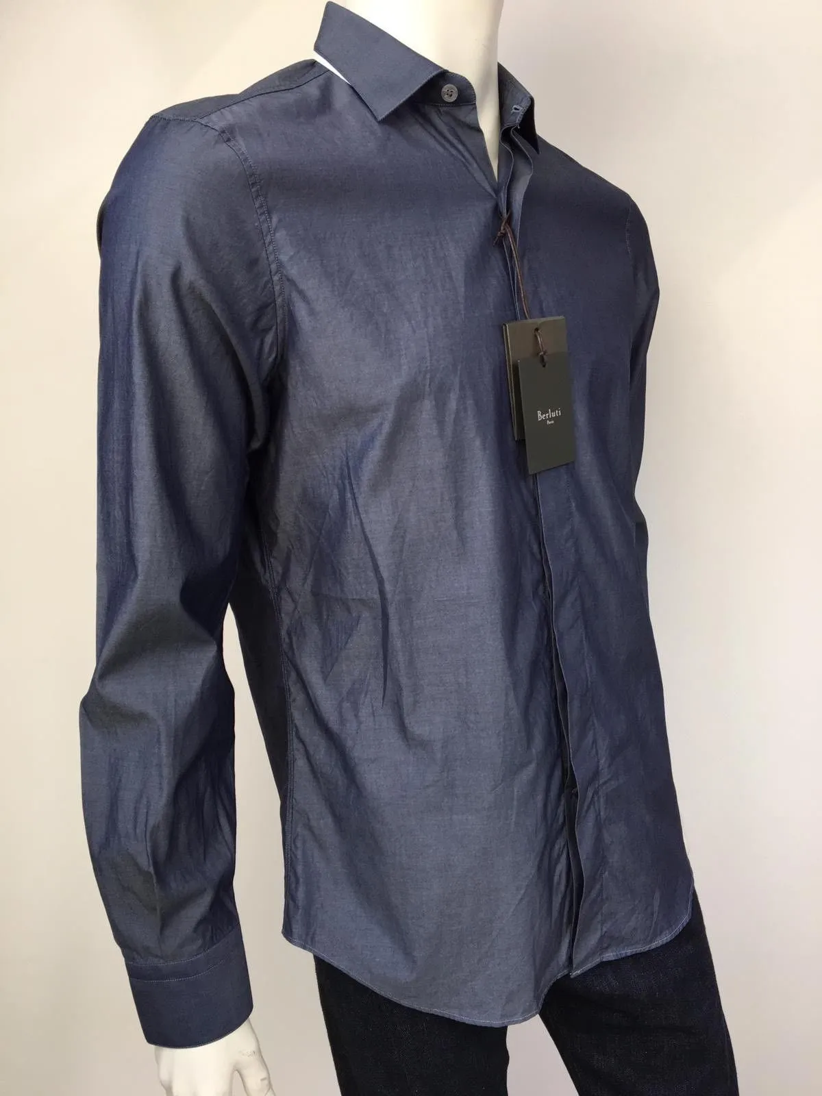 Chambray Slim Collar Shirt