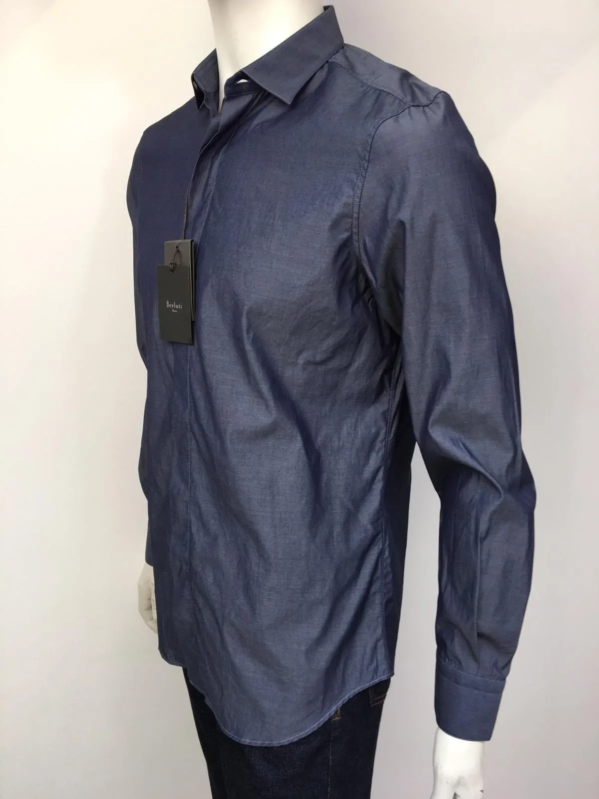 Chambray Slim Collar Shirt