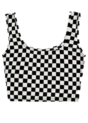 Check It Out Checkered Cropped tank top