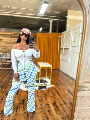 Check Mate Flare Pants