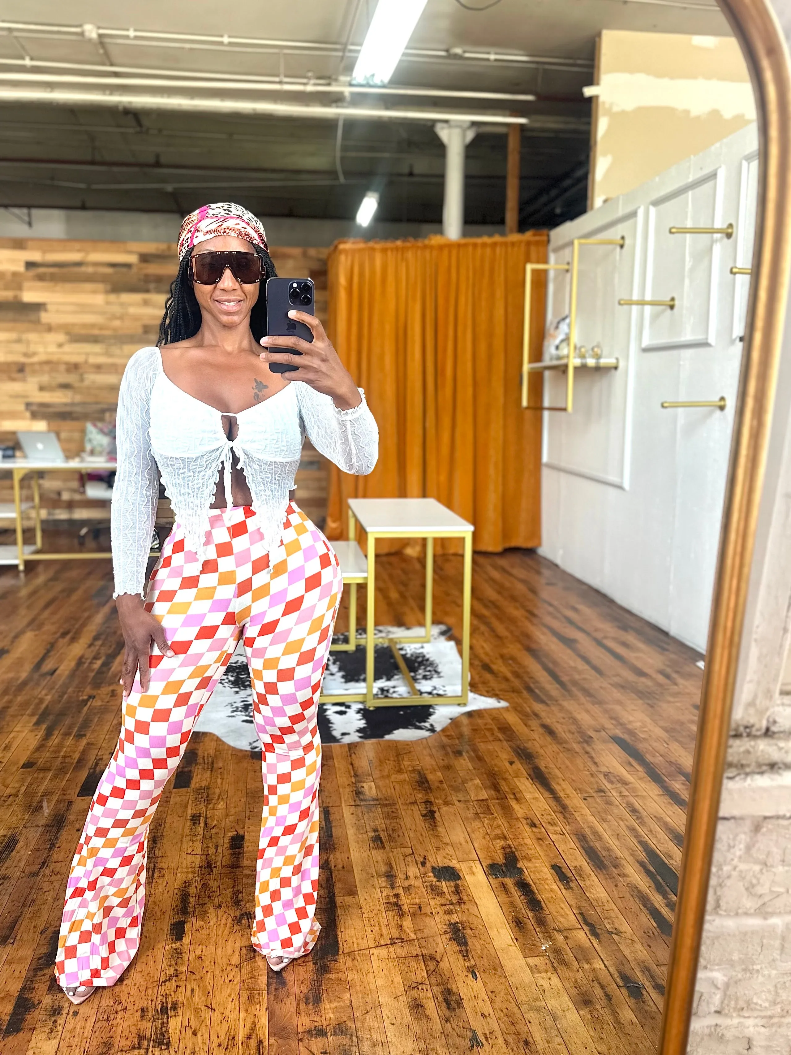 Check Mate Flare Pants