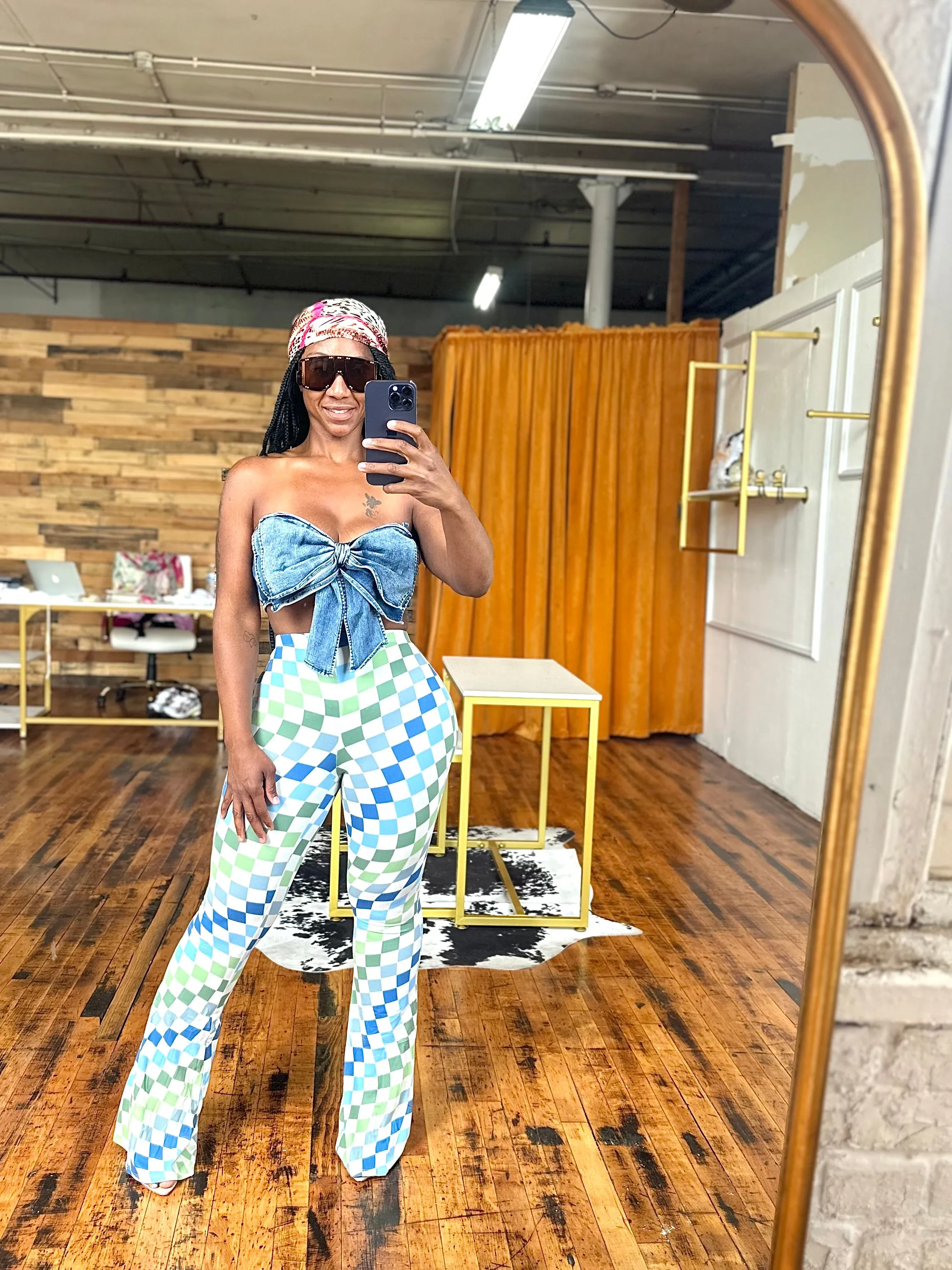 Check Mate Flare Pants