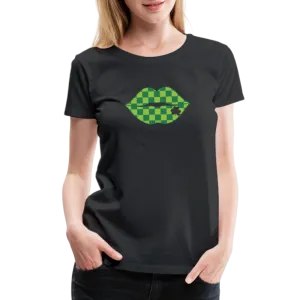 “Checkered Lips- St. Patty’s”-Women’s Premium T-Shirt