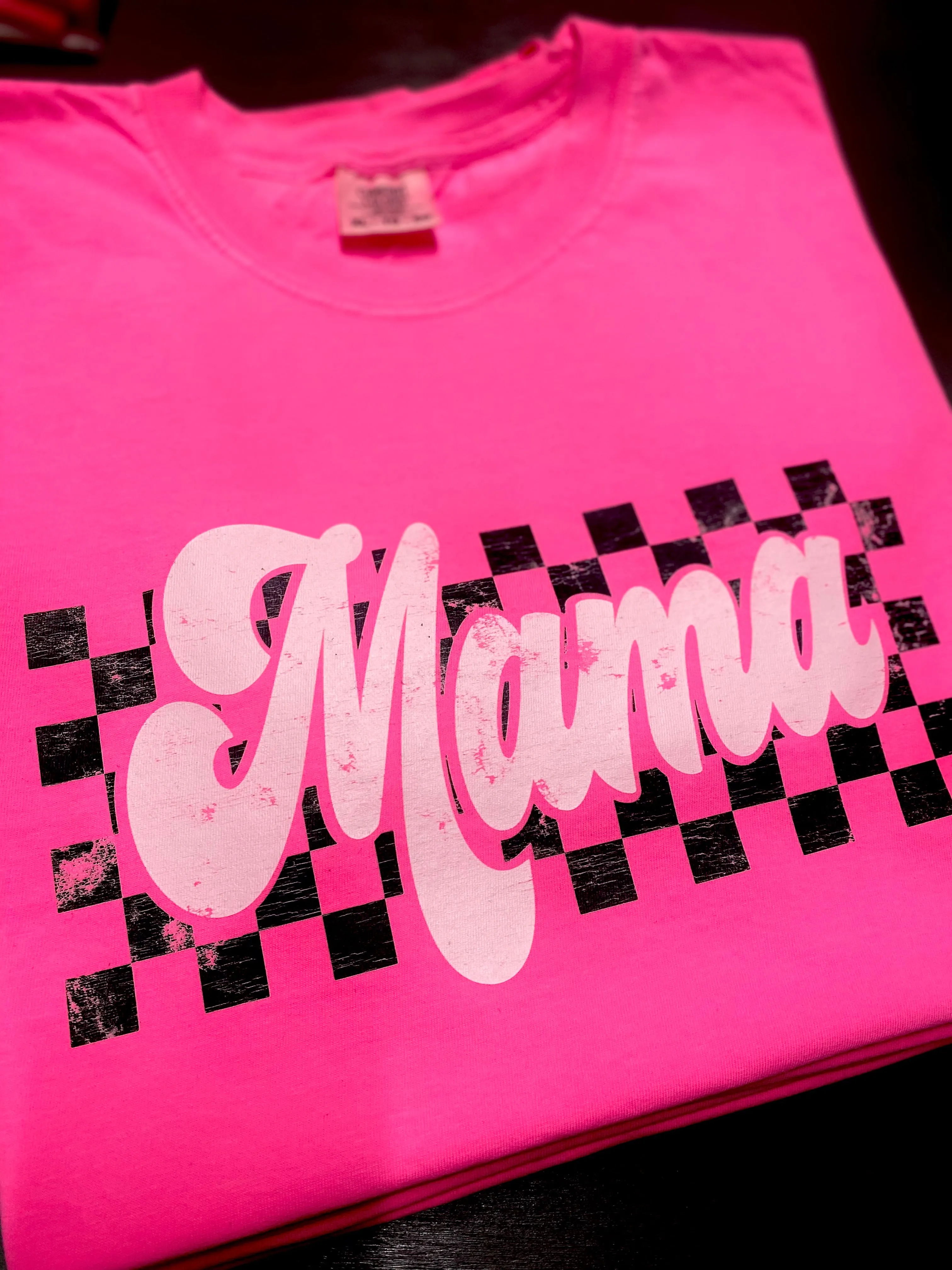Checkered Mama Tee