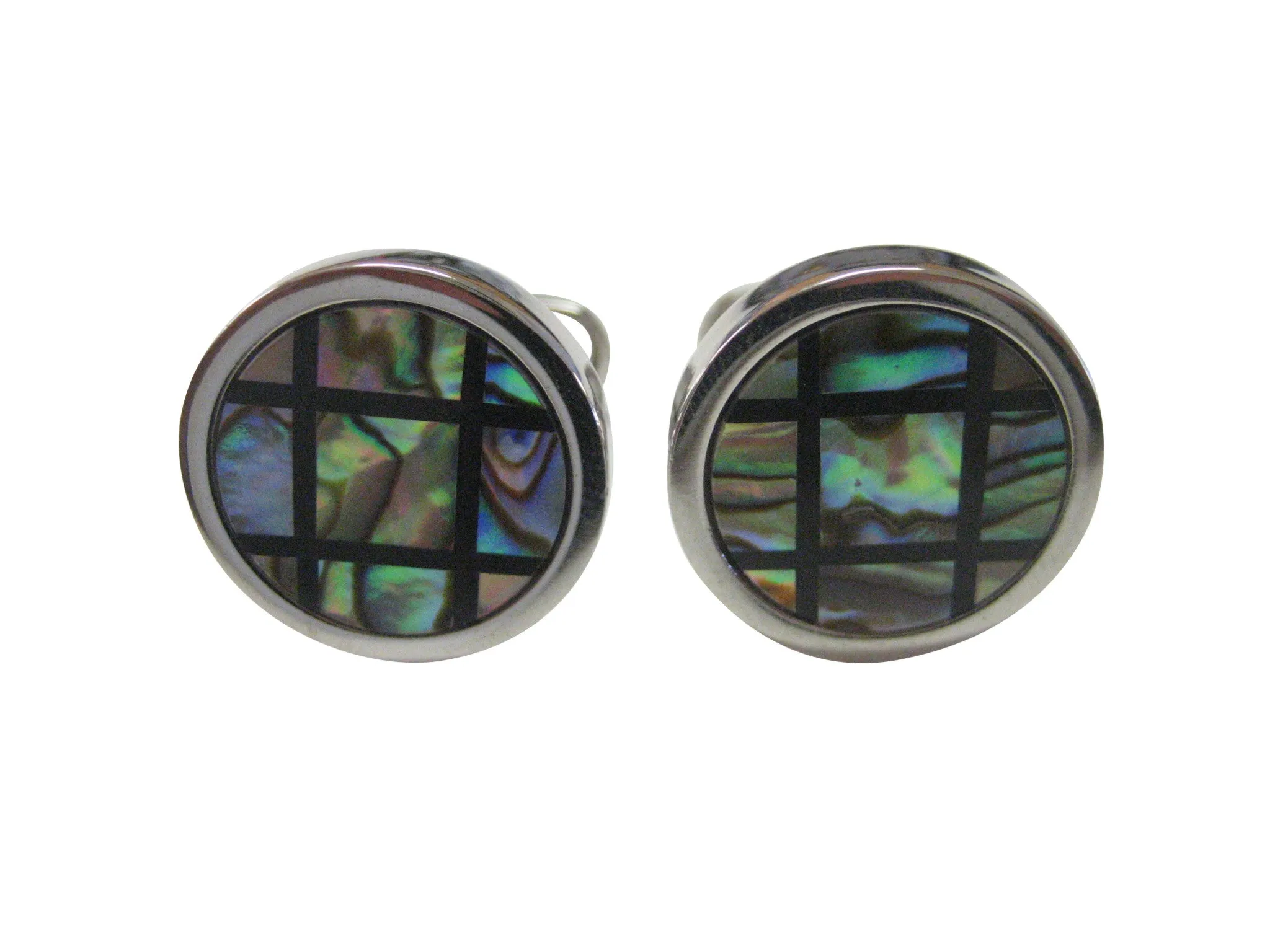 Checkered Shell Design Cufflinks