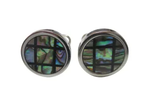 Checkered Shell Design Cufflinks