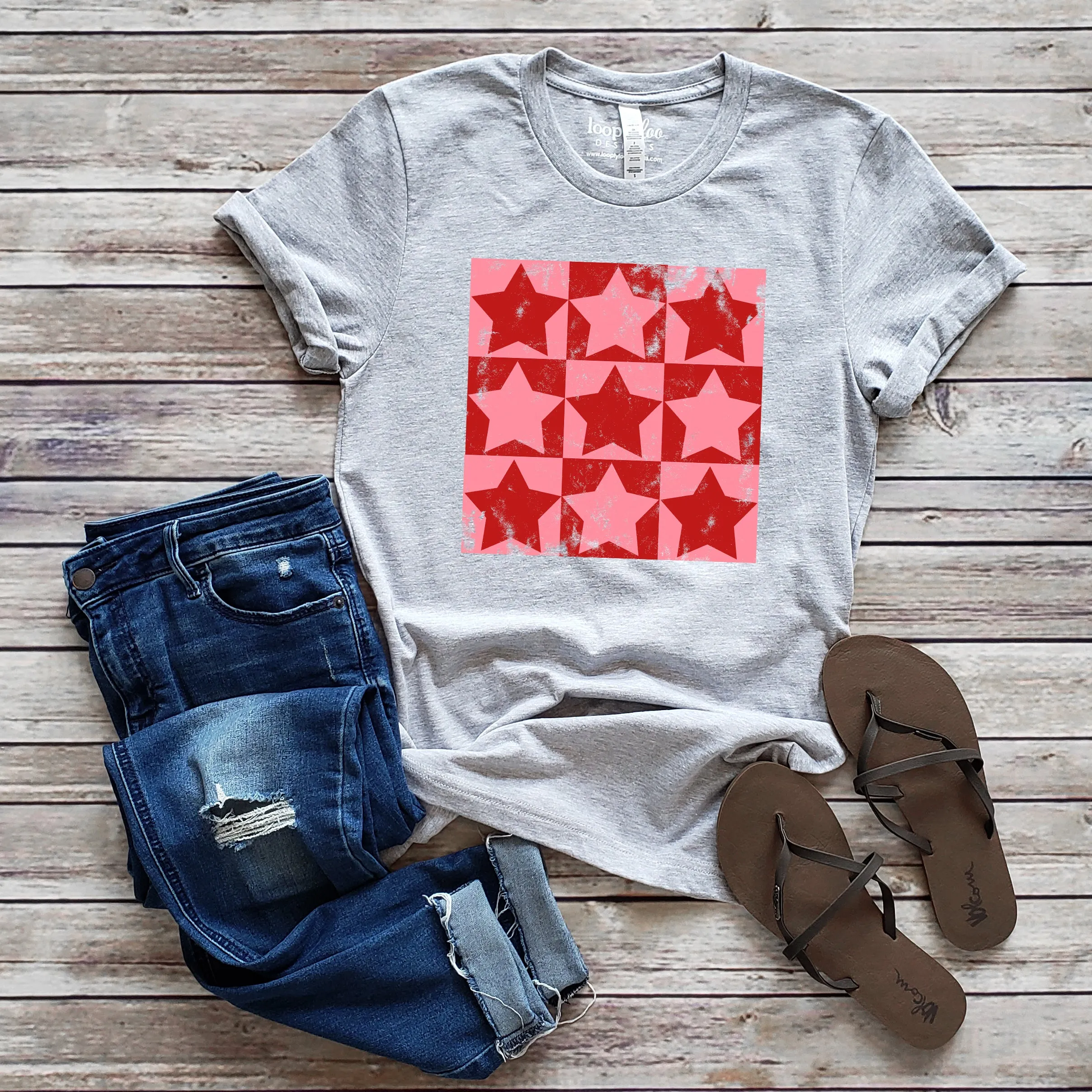 CHECKERED STARS TEE