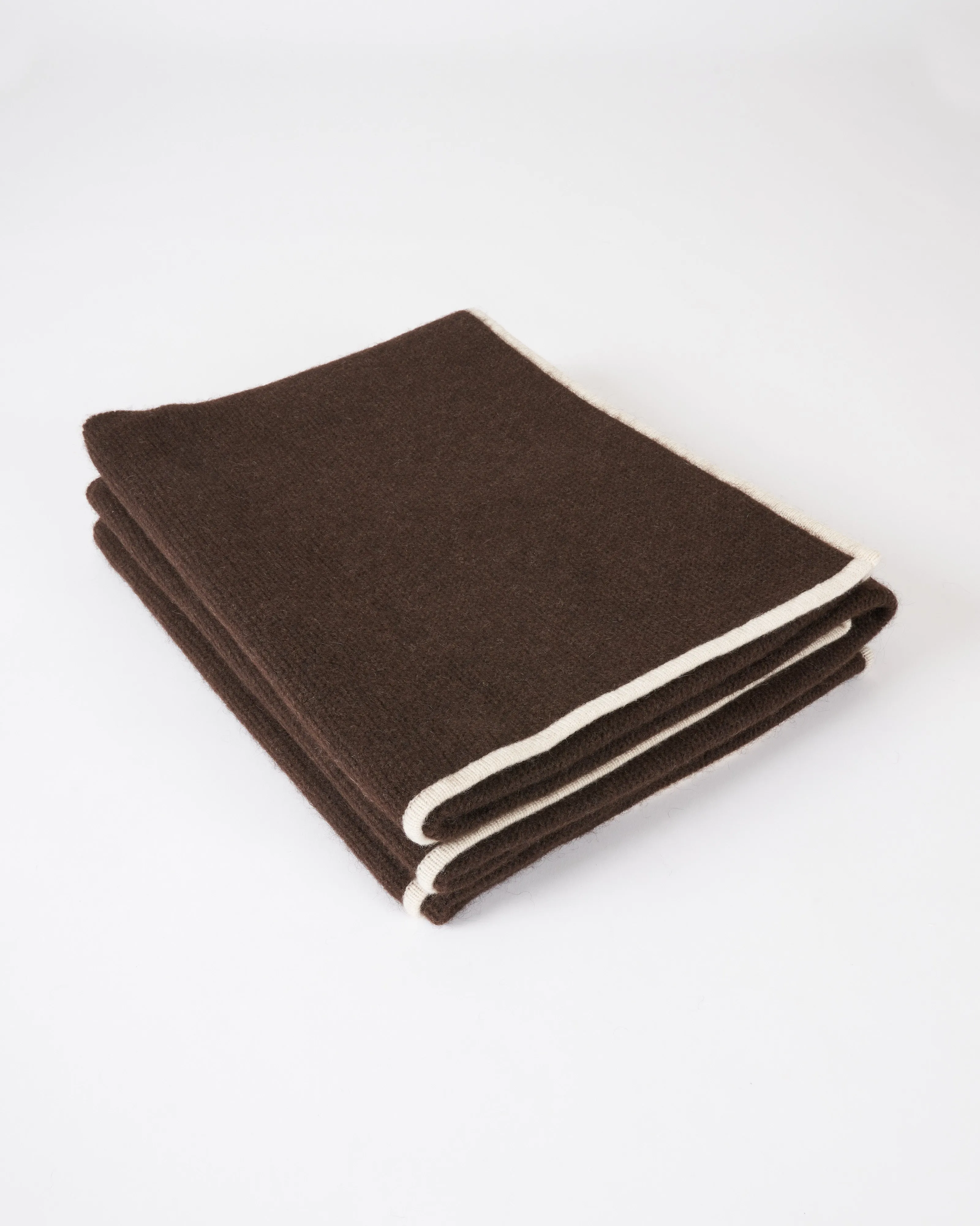 chocolate purl knit yak down throw