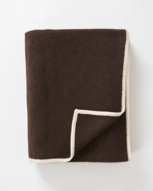 chocolate purl knit yak down throw