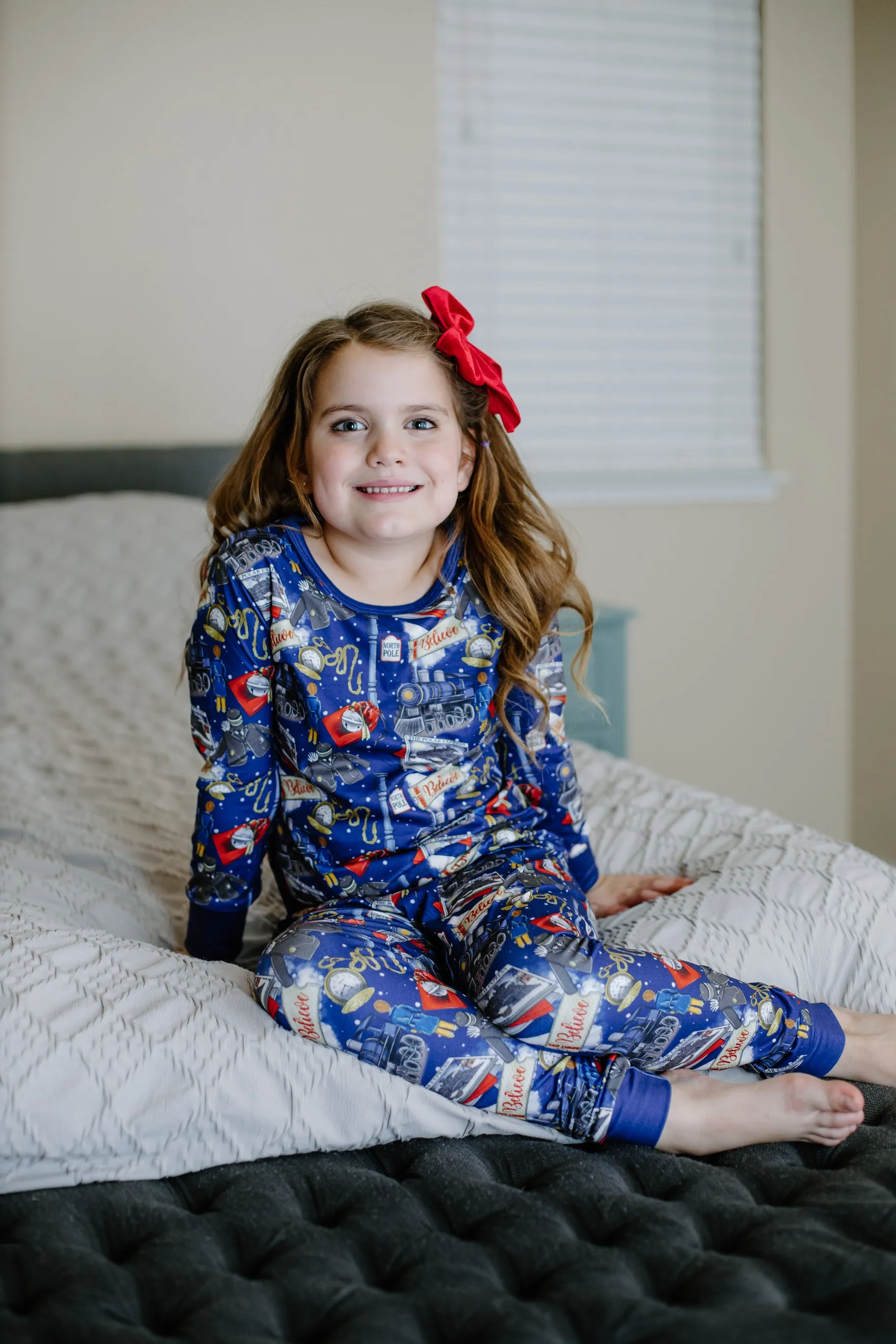 CHRISTMAS TRAIN PAJAMAS - BLUE