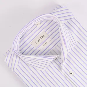 Ck Lilac Narrow Stripes Shirt