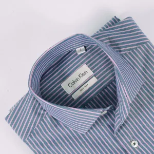 Ck Pink & Blue Narrow Stripes Shirt
