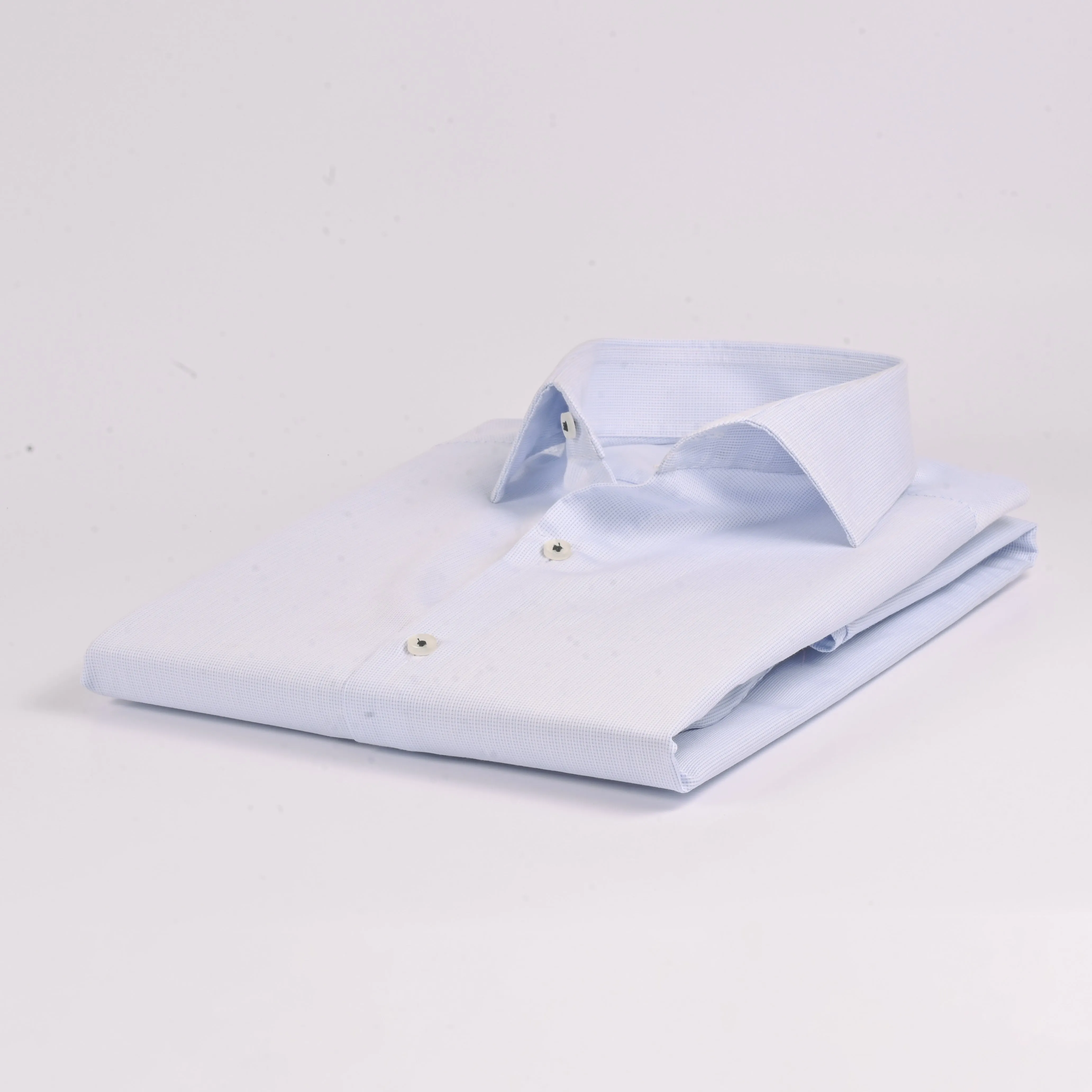Ck Sky Blue Micro-Checkered Shirt