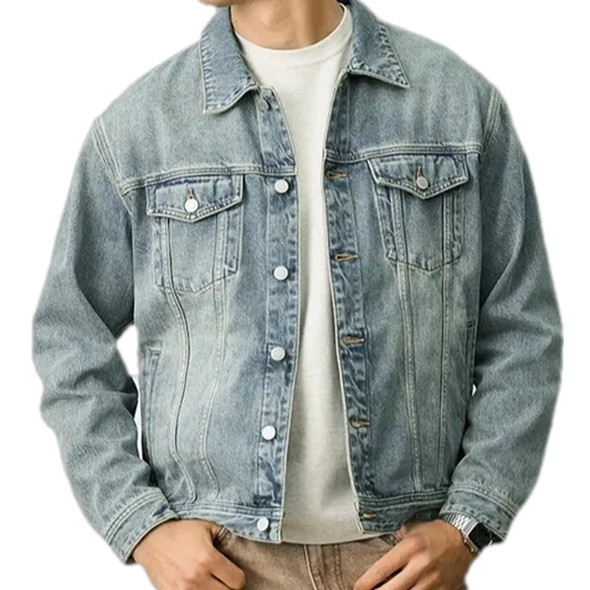 Classic faded men's jeans trucker jacket