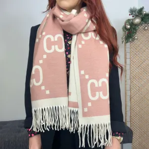 Cleo Scarf - Blush/Cream