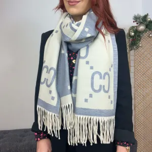 Cleo Scarf - Grey/Cream