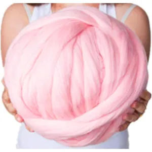 clootess Chunky Merino Wool Yarn Bulky Large Robe DIY Handmade Knit Blanket Throw 11 lbs Pink CL-yarn-Pink-11-4.98