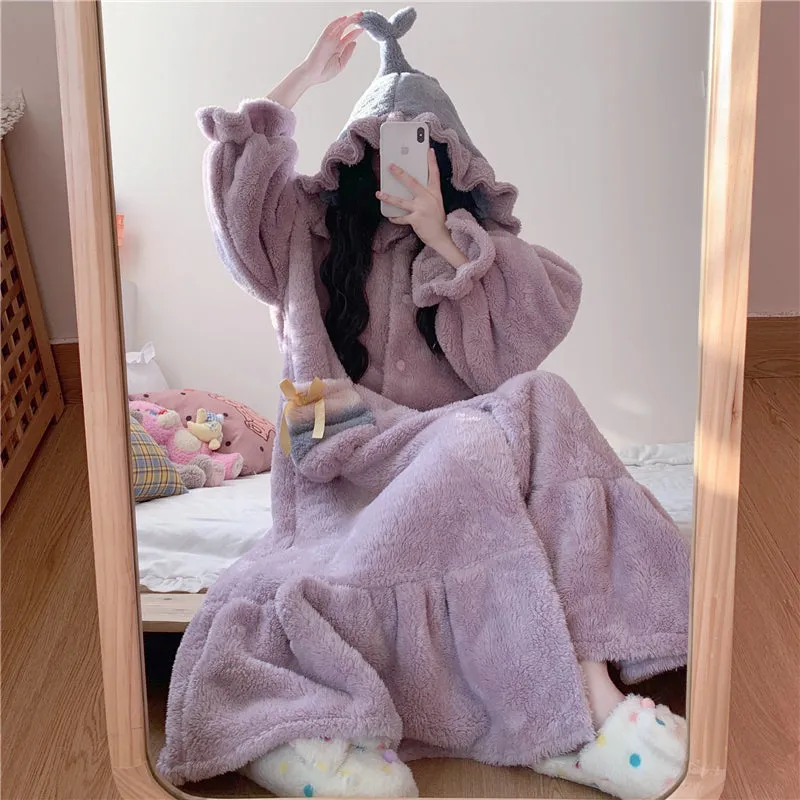 Coral fleece purple pajamas YC24550