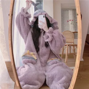 Coral fleece purple pajamas YC24550