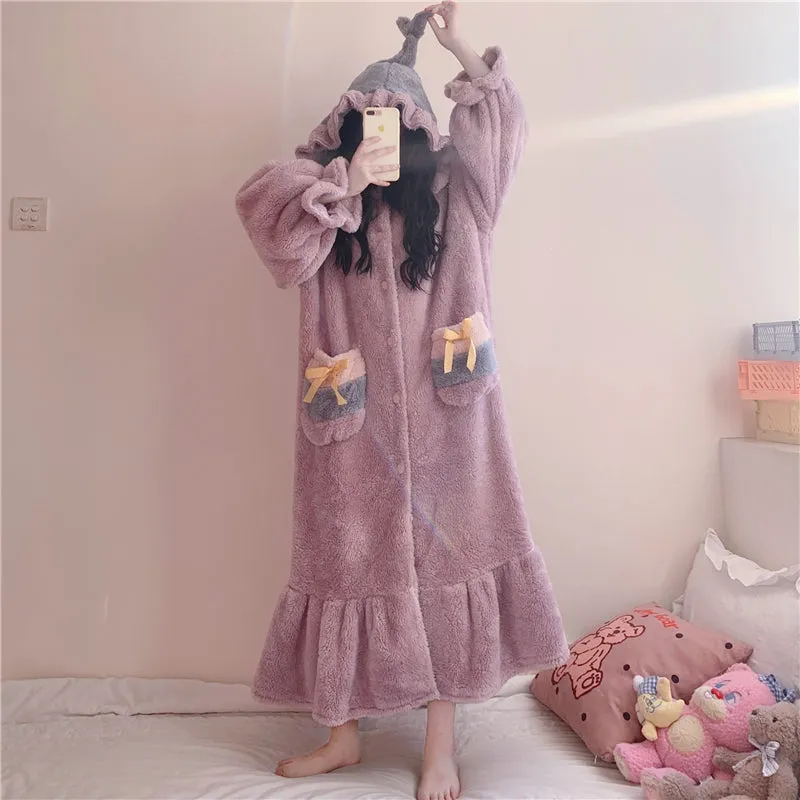 Coral fleece purple pajamas YC24550