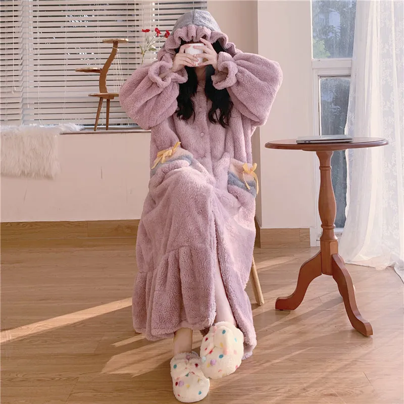 Coral fleece purple pajamas YC24550