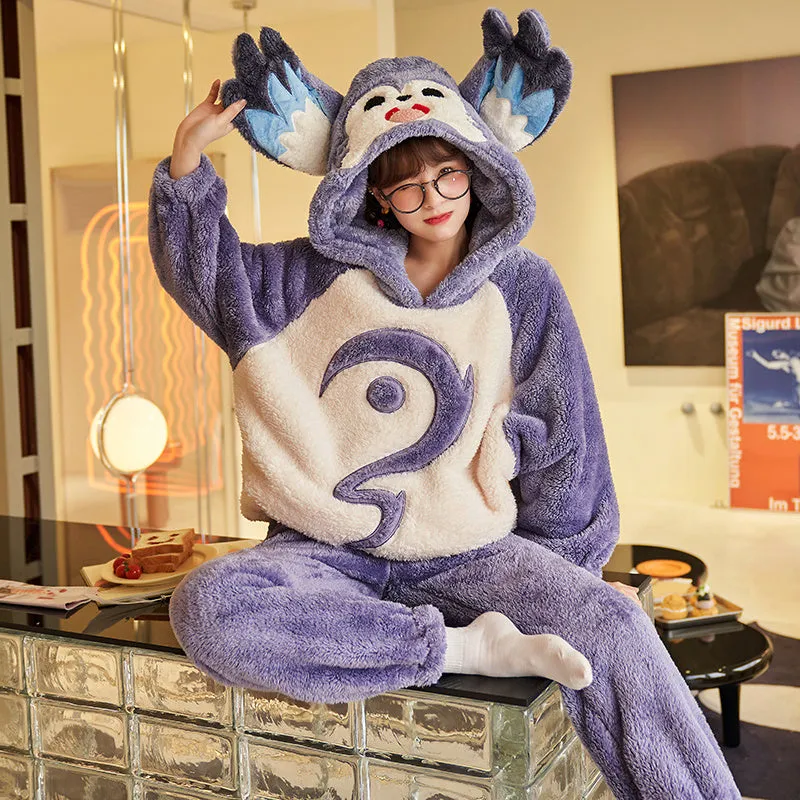 Coral Velvet Pajamas Women Autumn And Winter Thickening Plus