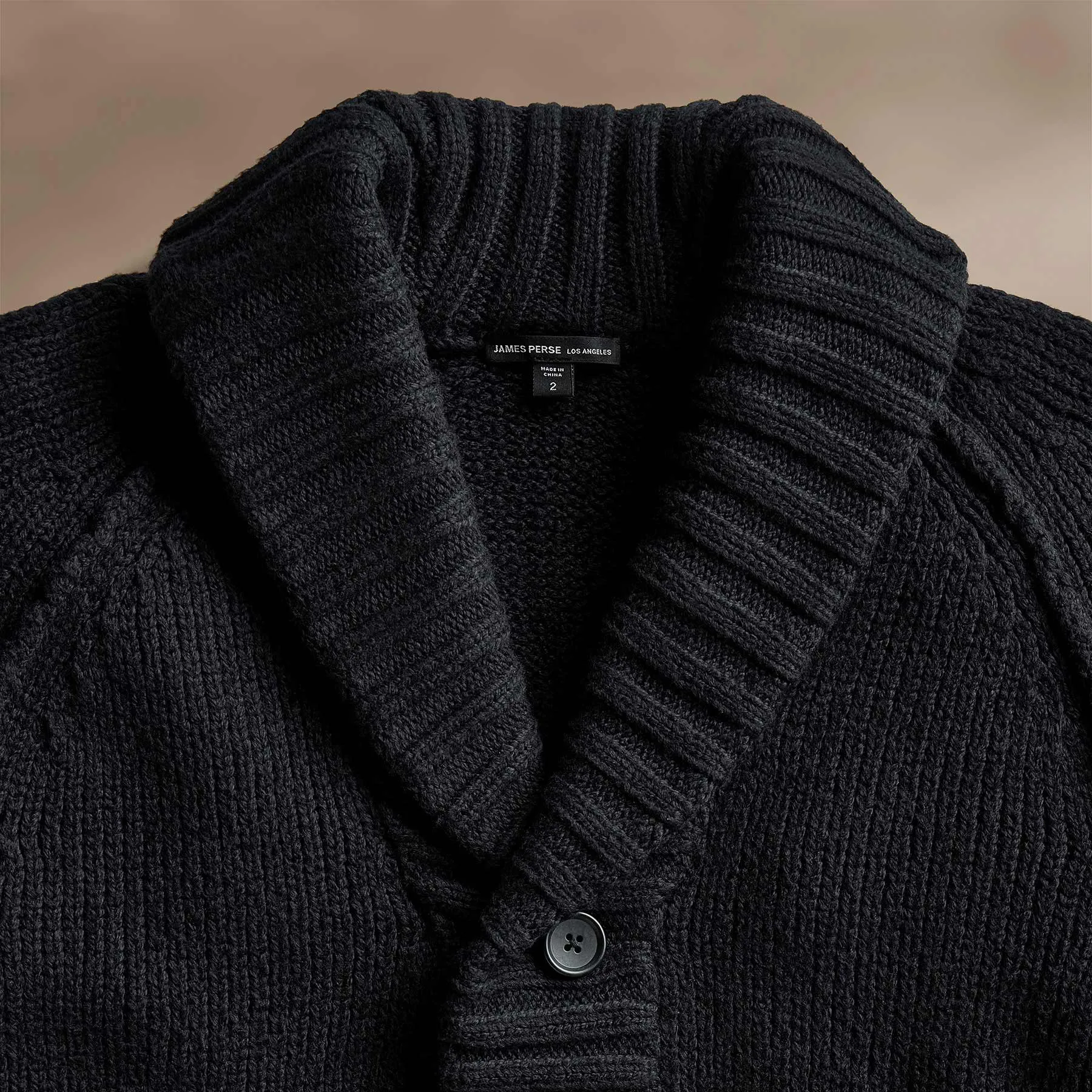 Cotton Knit Cardigan - Black