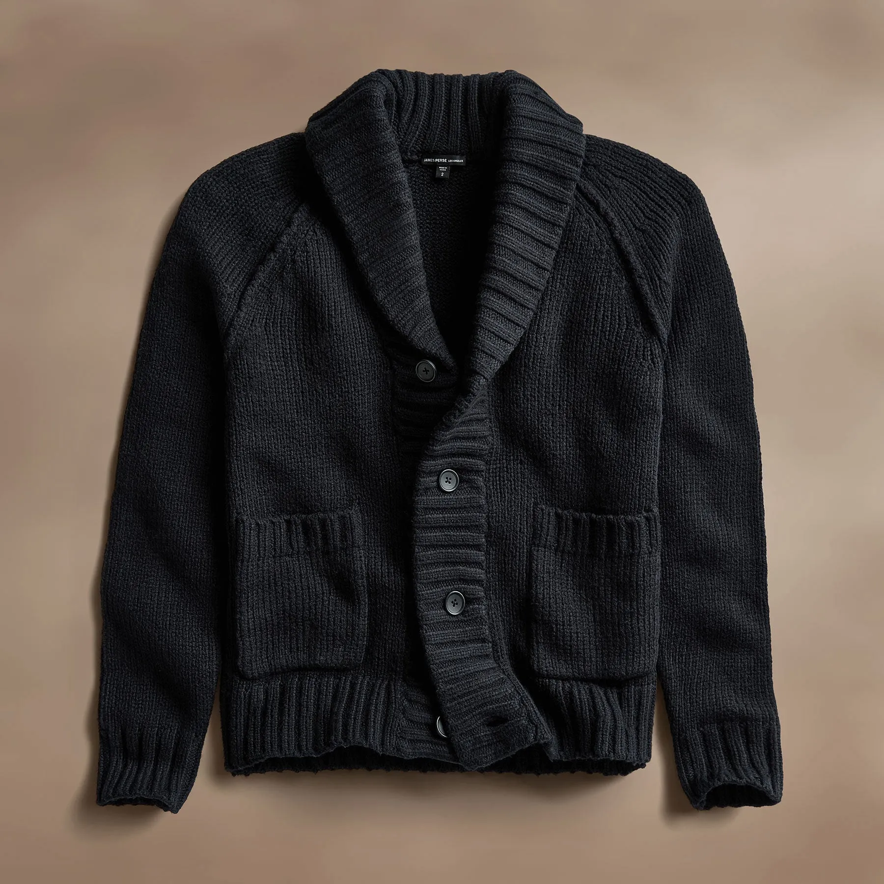 Cotton Knit Cardigan - Black