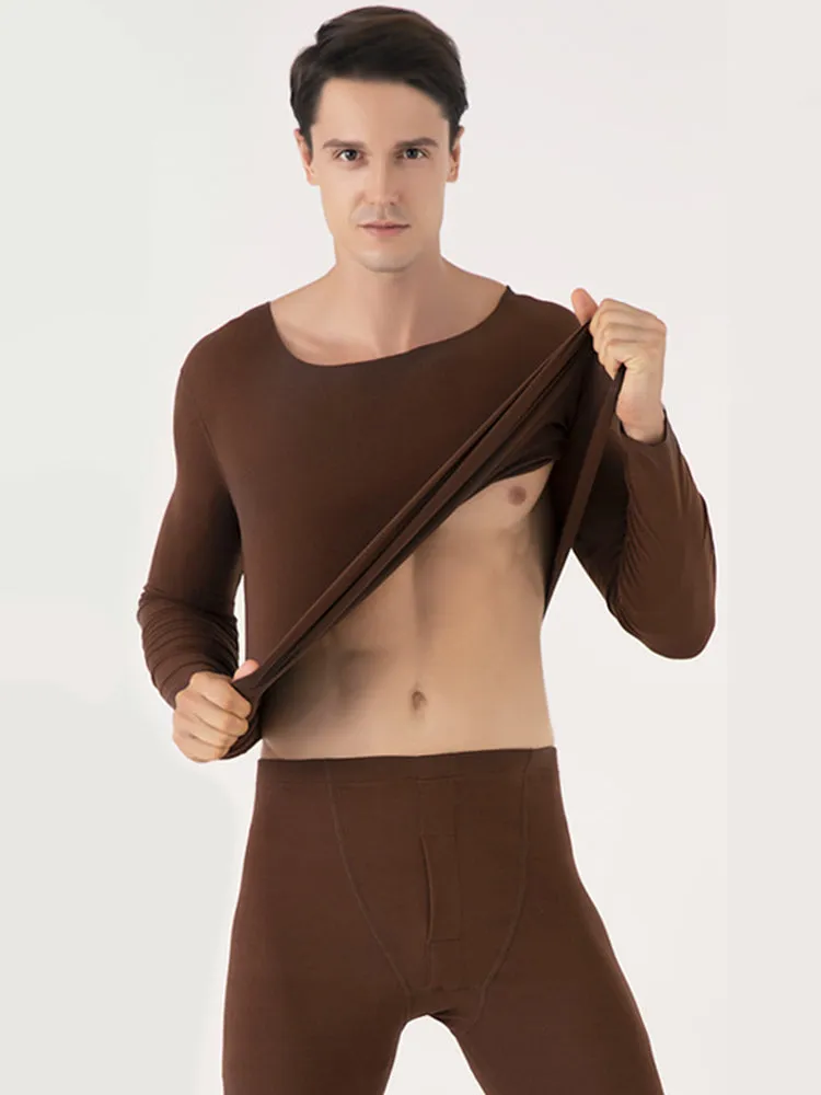 Couple Fleece Lined Warm Seamless Pajamas Sets