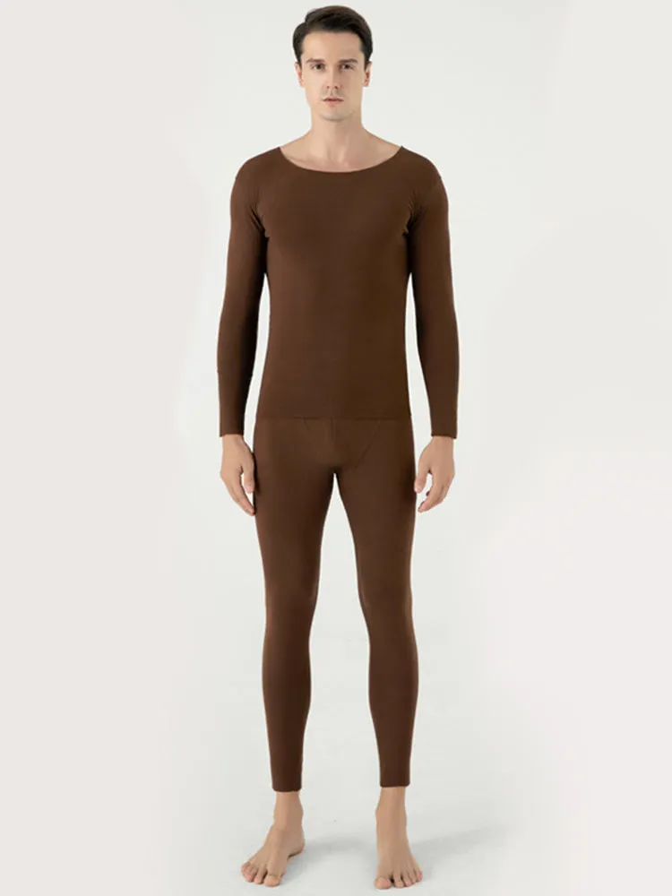 Couple Fleece Lined Warm Seamless Pajamas Sets