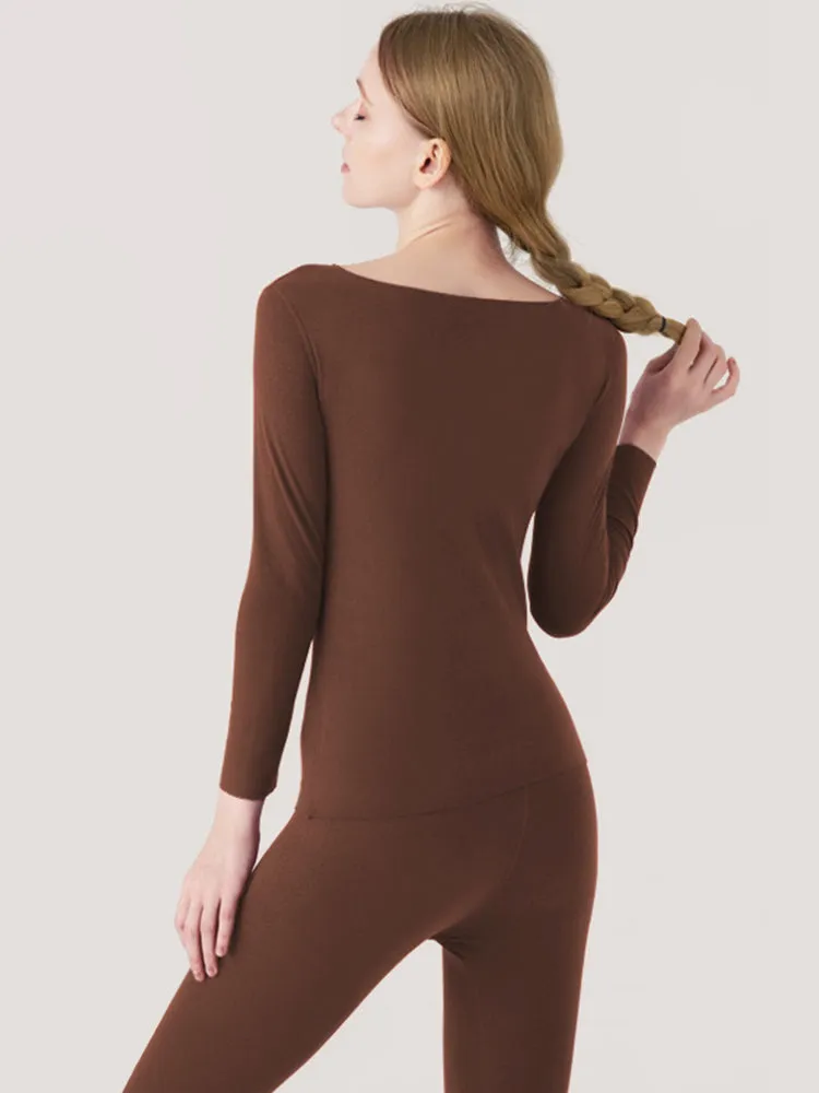 Couple Fleece Lined Warm Seamless Pajamas Sets