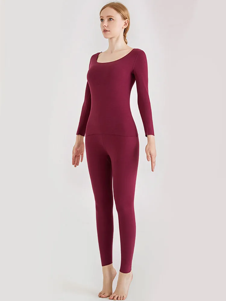 Couple Fleece Lined Warm Seamless Pajamas Sets