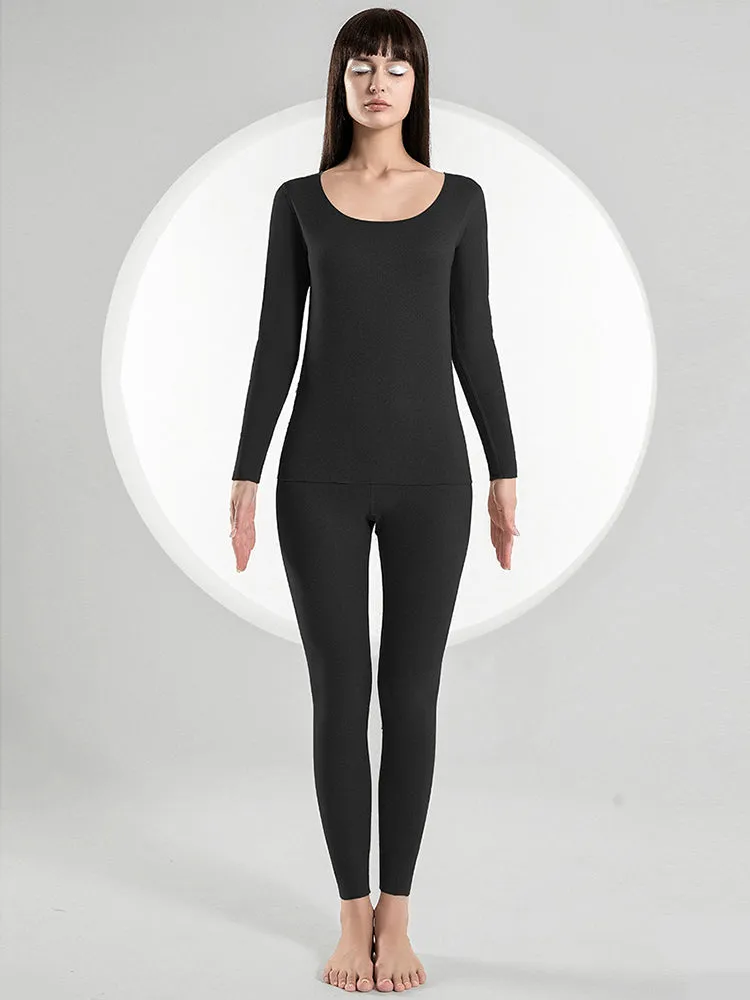 Couple Fleece Lined Warm Seamless Pajamas Sets