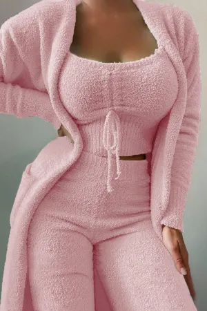 Cozy Fleece 3 Pieces Pajamas Pants Set