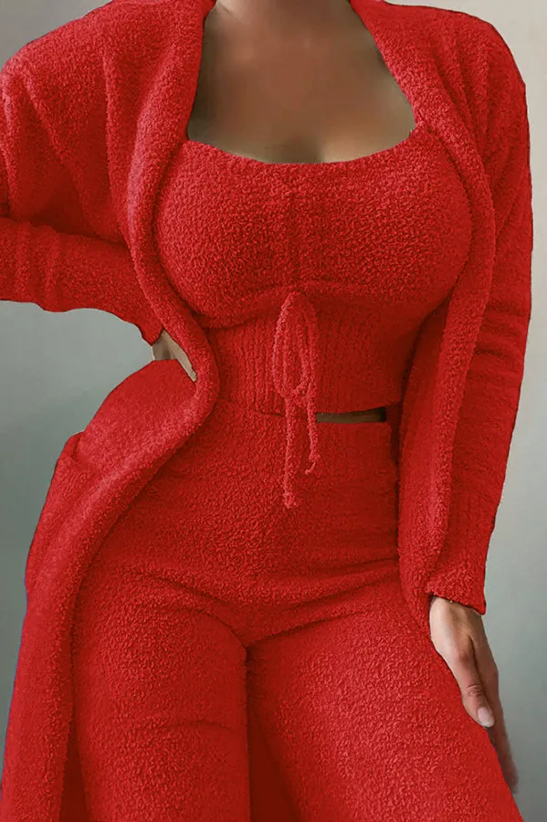 Cozy Fleece 3 Pieces Pajamas Pants Set